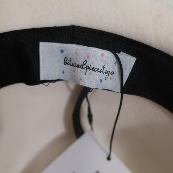 NWT Womens Bits of Pieces To Go Ivory Black Splashy Wool Panama Hat OS - Picture 6 of 7